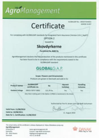 Certifikat Global G.A.P.